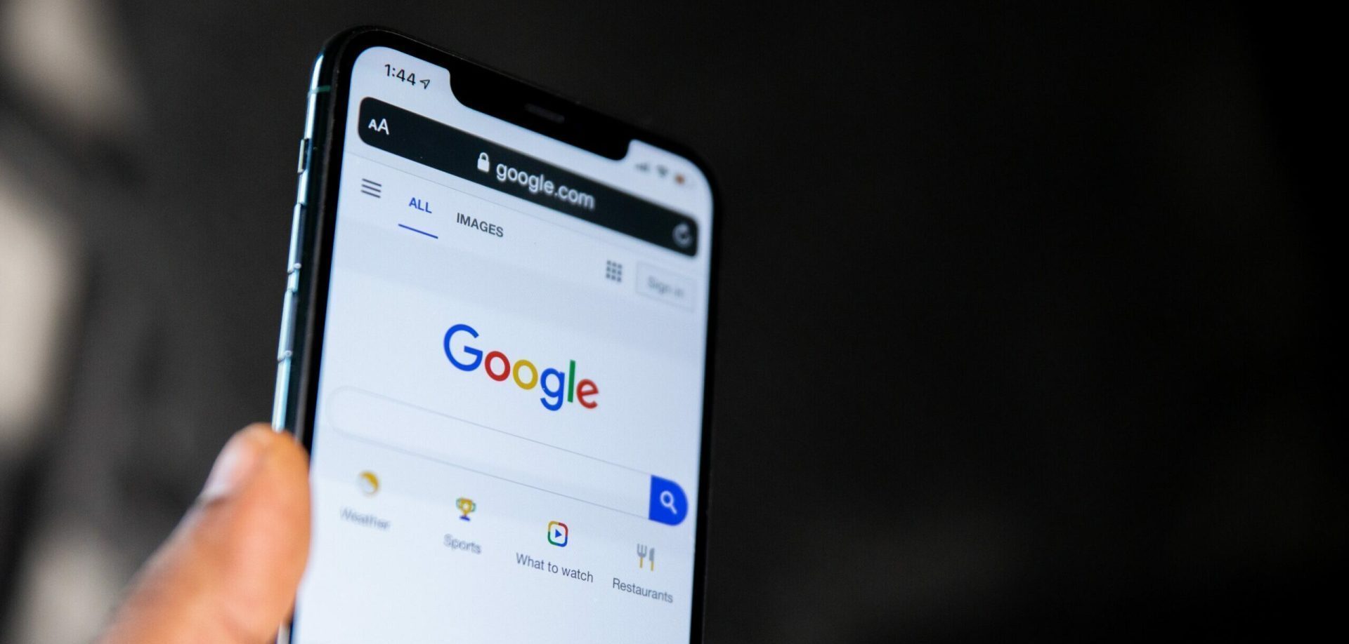 Image of Google search on iphone